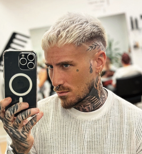 Short Brush Forward with High Skin Fade