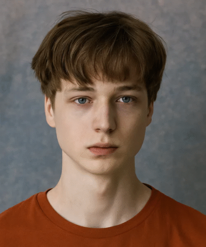 Tousled fringe haircut with relaxed texture and messy layers