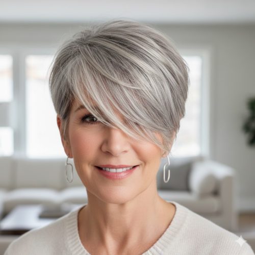 Pixie with Side-Swept Fringe