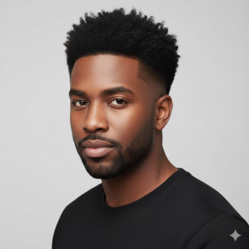 6. High Taper Fade Black Male (Natural Curls)