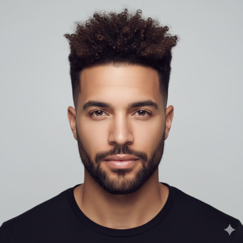 7. High Taper Fade Curly Hair