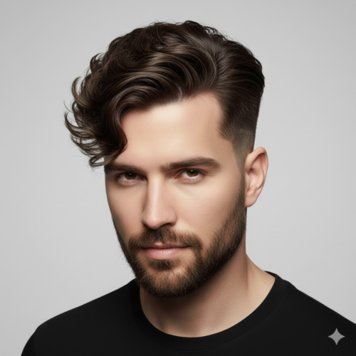 15. High Taper Fade with Side-Swept Top