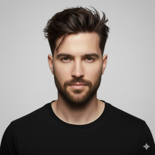 34. High Taper Fade with Messy Texture