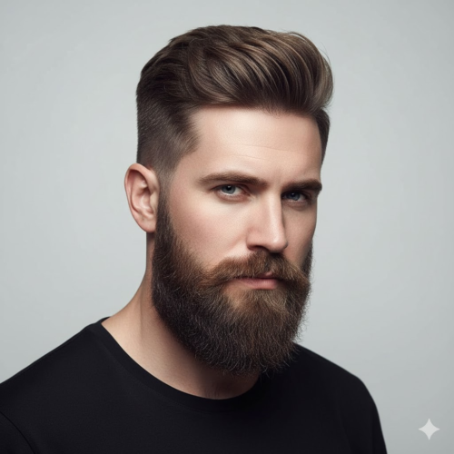 35. High Taper Fade with Beard