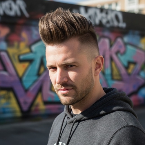 Shaved Sides with Faux Hawk