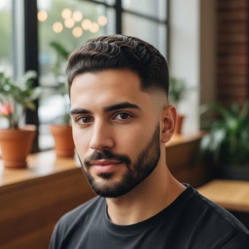 Long Buzz Cut with High Skin Fade