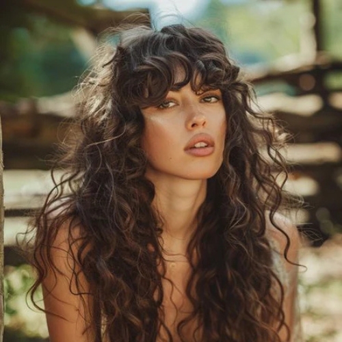 Long Curls With Bangs