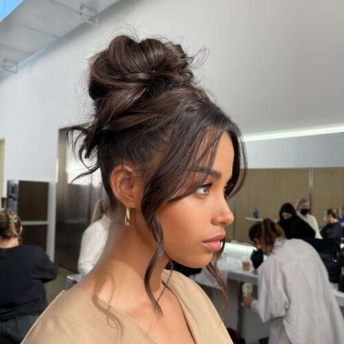Messy Bun With Face-Framing Pieces