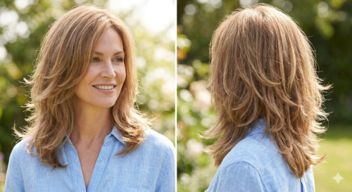 Shoulder-Length Hair with Feathery Layers