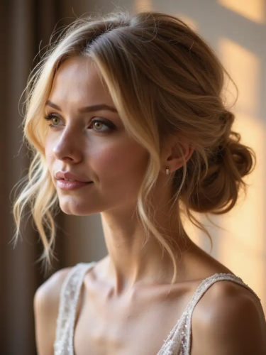 Messy Low Bun With Face-Framing Tendrils