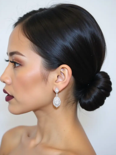 Sleek Low Ponytail Twisted Into a Knot