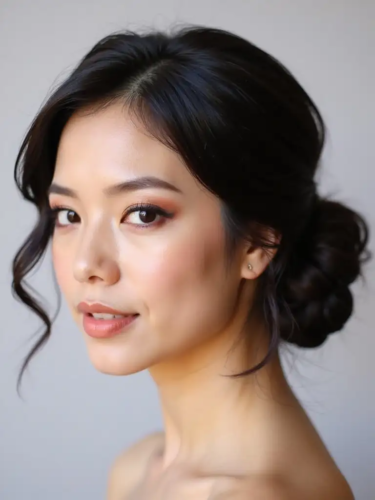 Soft Low Chignon With Volume at the Crown