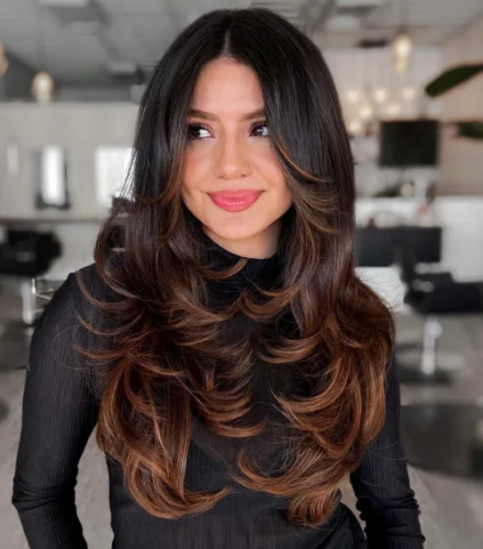 34. Chocolate Brown with Beach Waves