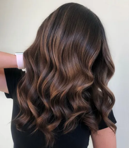 4. Chocolate Brown with Caramel Highlights