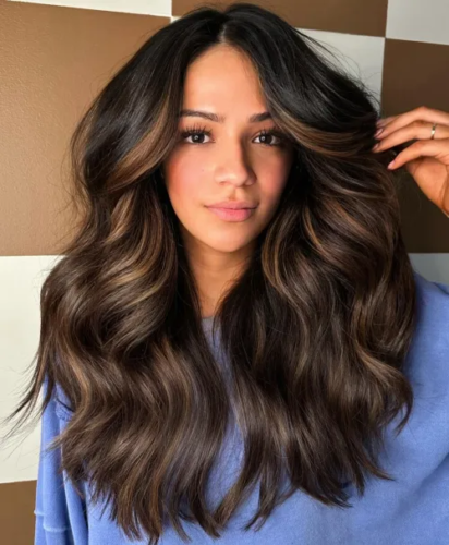 41. Chocolate Brown with Medium Length Cut